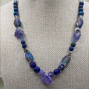 Tanzanite Nuggets, Lapis, Amethyst,  Faceted Crystal, Sterling.